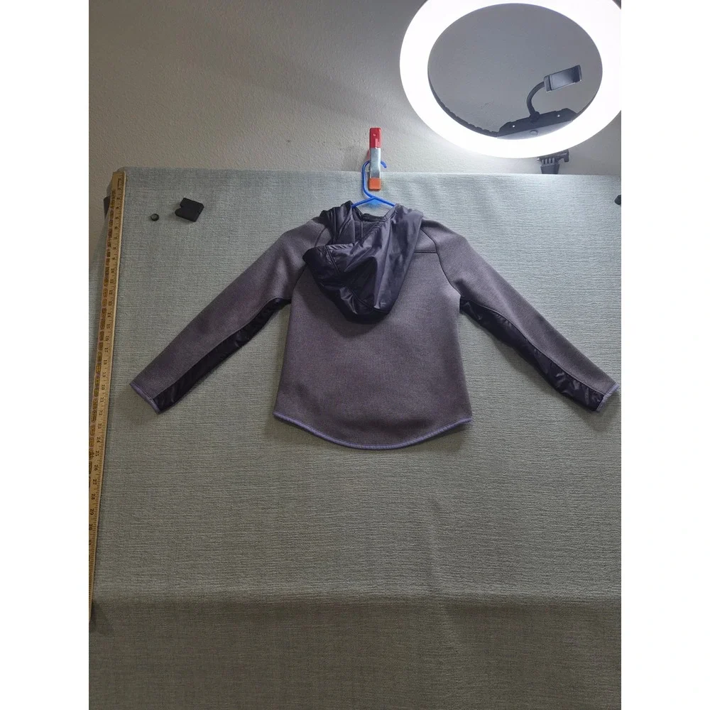 Under Armour Activewear Jacket Youth Small Heather Purple Fleece Lined Full Zip